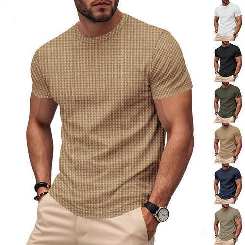 Herren Kurzarm T-Shirt mit strukturiertem Design und atmungsaktiver Baumwolle