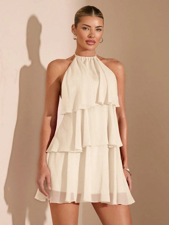 Damen Sommerliches Kleid mit raffinierten Rüschendetails Shopnory
