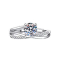 Damen eleganter Solitärring mit geschwungenem Design und funkelndem Zirkonia Shop Nory
