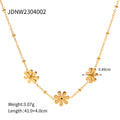 Damen Halskette mit floralen Anhängern und eleganter Gliederstruktur Shop Nory