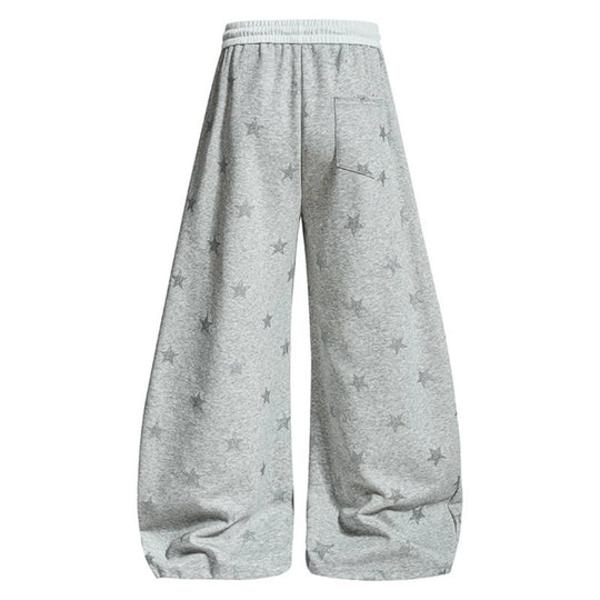 Damen Weite Lounge-Hose mit Sternenprint und elastischem Tunnelzug Shop Nory