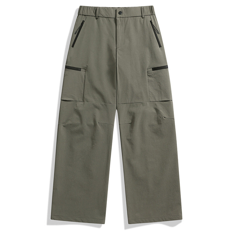 Herren weite Utility-Cargohose mit Reißverschluss‑Taschen und vorgeformten Knien Shop Nory