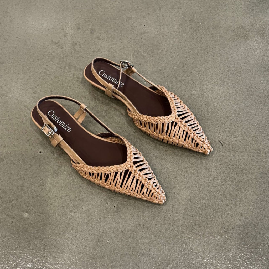 Damen Slingback Sandalen mit raffiniertem geflochtenem Design und komfortablem Fußbett
