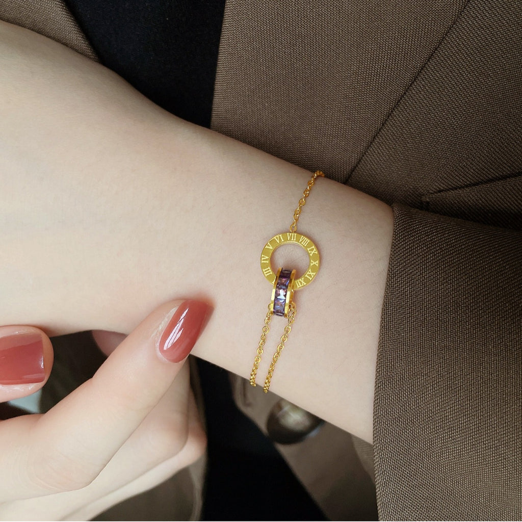 Damen Kettengliederarmband mit dualem Akzentdesign Shop Nory