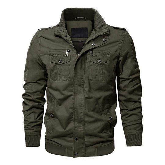 Herren robust geschnittene Canvas-Fieldjacke mit Rippenkragen und Utility-Taschen Shop Nory