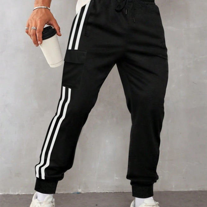 Herren Utility-Jogginghose mit aufgesetzter Känguru-Tasche und breiten Kordeln Shop Nory