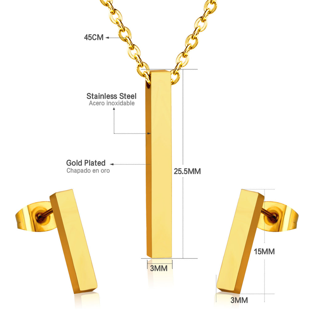Damen modernes Edelstahl Schmuckset Shop Nory