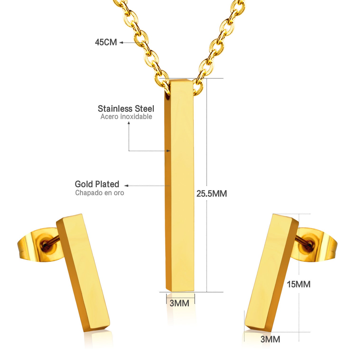 Damen modernes Edelstahl Schmuckset Shop Nory