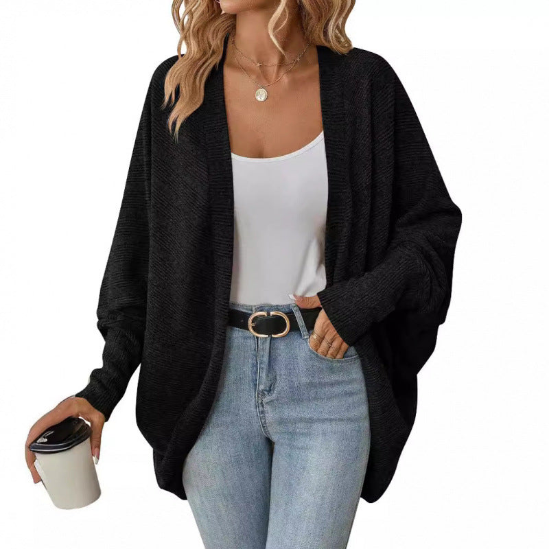 Damen lässige Strickjacke mit oversized Schnitt und lässigen Ärmeln