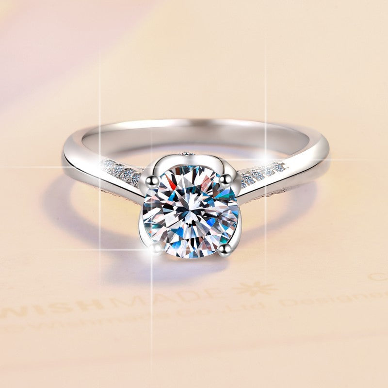 Damen Verlobungsring mit strahlendem Zirkon und funkelndem Design Shop Nory