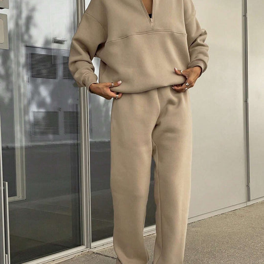 Damen nan weiches Lounge-Set mit weitem Sweatpullover und taillenhoher Jogginghose Shop Nory