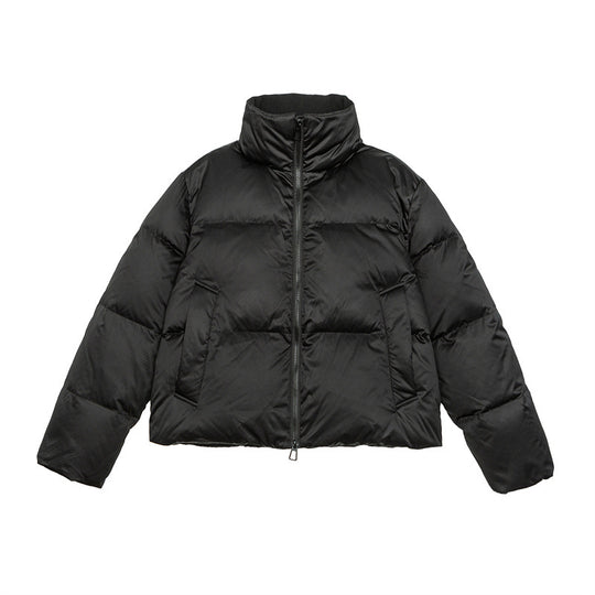 Damen Kurz geschnittene leichte Thermo-Pufferjacke mit Stehkragen und Zwei-Wege-Reißverschluss Shop Nory