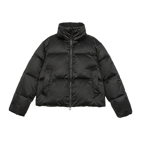 Damen Kurz geschnittene leichte Thermo-Pufferjacke mit Stehkragen und Zwei-Wege-Reißverschluss Shop Nory