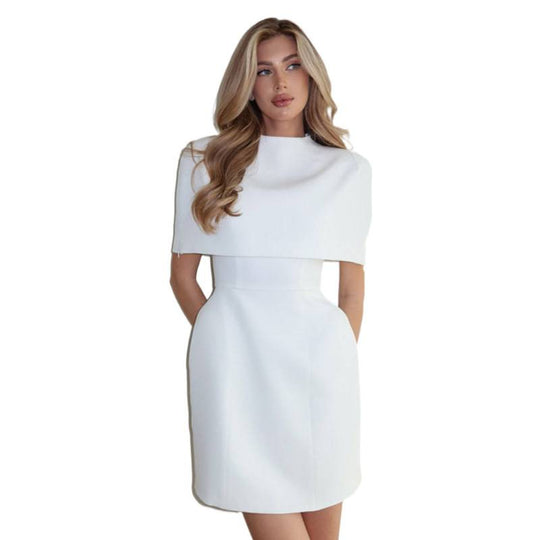 Damen Cape-Minikleid mit Stehkragen und taillierter Korsage Shop Nory