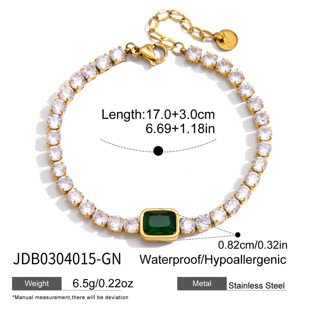 Damen Armband mit funkelnden Zirkonstein-Details und hochwertiger Edelstahlverarbeitung Shop Nory