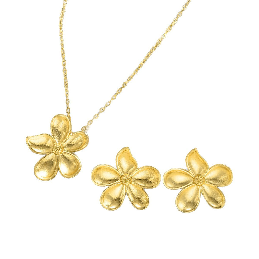 Damen Schmuckset mit floralem Anhänger und funkelnden Akzenten Shop Nory