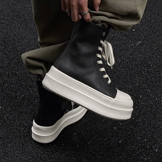 Unisex High-Top Plateausneaker aus Leder mit sculpted Plateau-Sohle Shop Nory