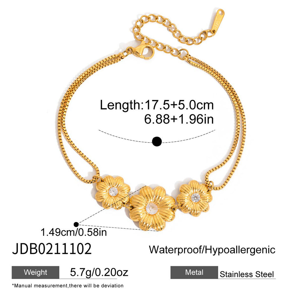 Damen Halskette mit eleganten Blumenanhängern aus hypoallergenem Edelstahl Shop Nory