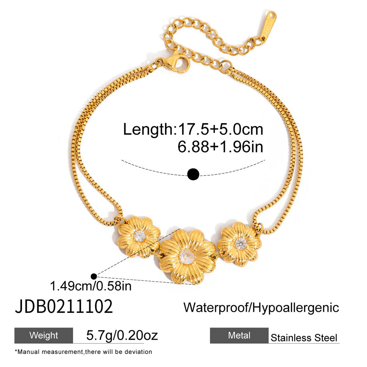 Damen Halskette mit eleganten Blumenanhängern aus hypoallergenem Edelstahl Shop Nory