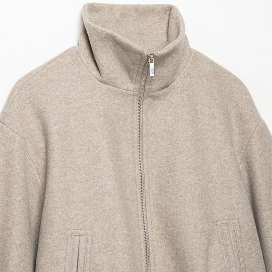 Damen Cropped Wollmix-Blousonjacke mit hohem Funnelkragen, Reißverschluss und gerafftem Saum Shop Nory