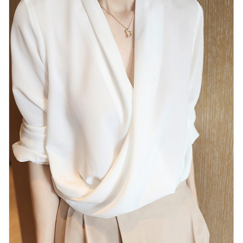 Damen Elegante Wickelbluse Shop Nory