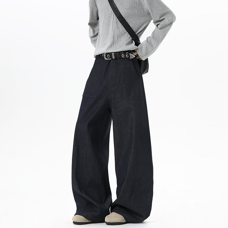 Damen Weite High Waist Denimhose mit extra weitem Bein und aufgesetzten Vordertaschen Shop Nory