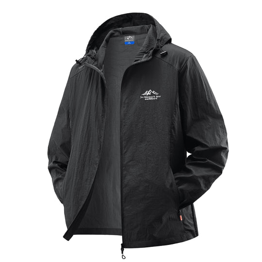 Herren Leichte Windbreaker-Jacke mit verstellbarer Kapuze