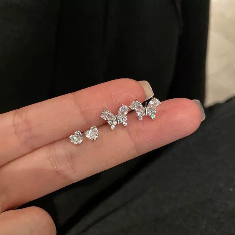 Damen Ohrstecker mit filigranem Schmetterlingsdesign und funkelnden Zirkonia Shop Nory