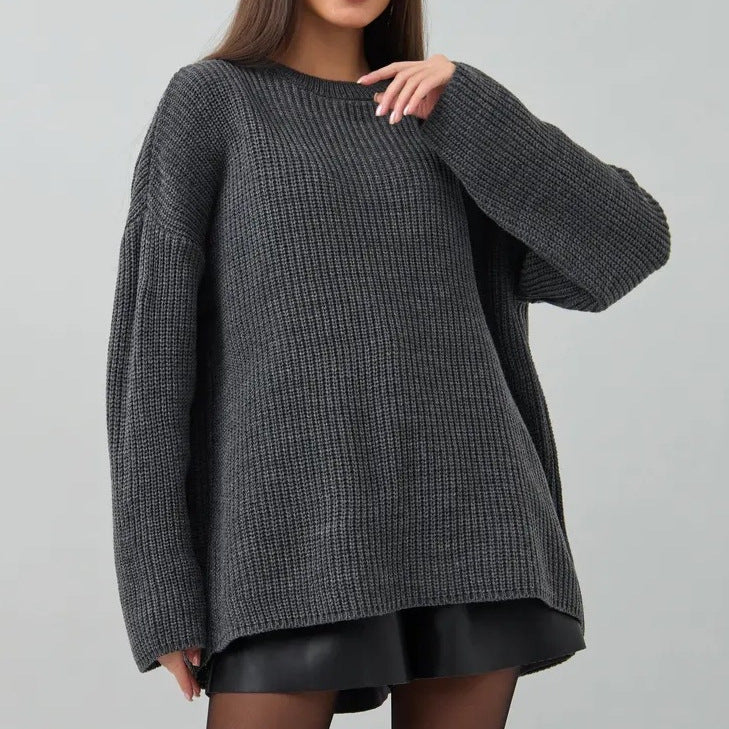 Damen Gemusterter Oversized Pullover
