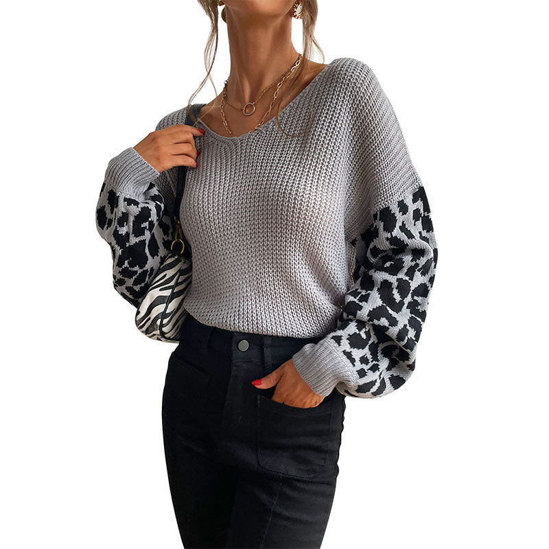 Damen Stylish Rippstrickpullover mit Karomuster Shop Nory