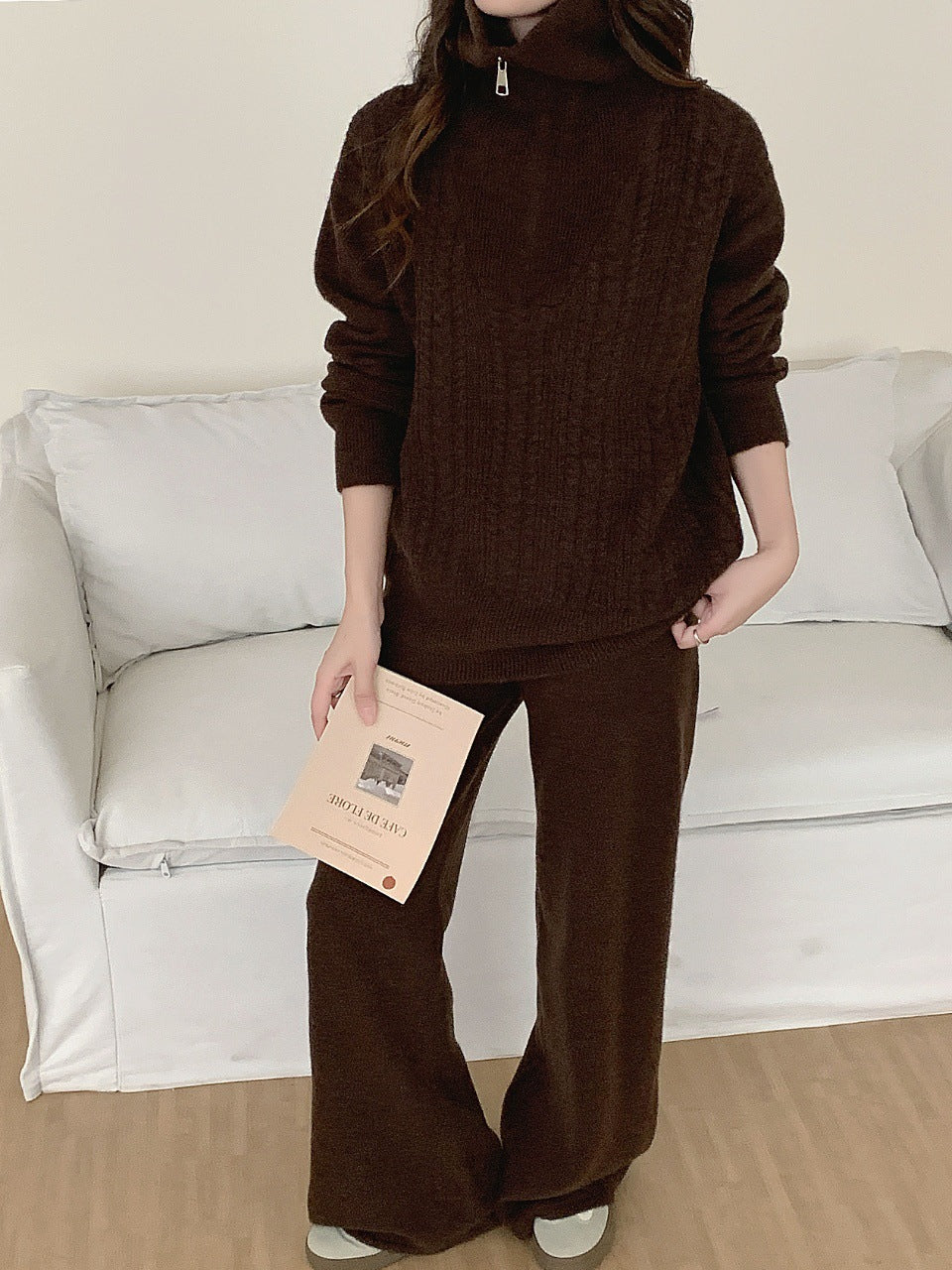 Damen Sportlicher Wollpullover mit hohem Kragen Shop Nory