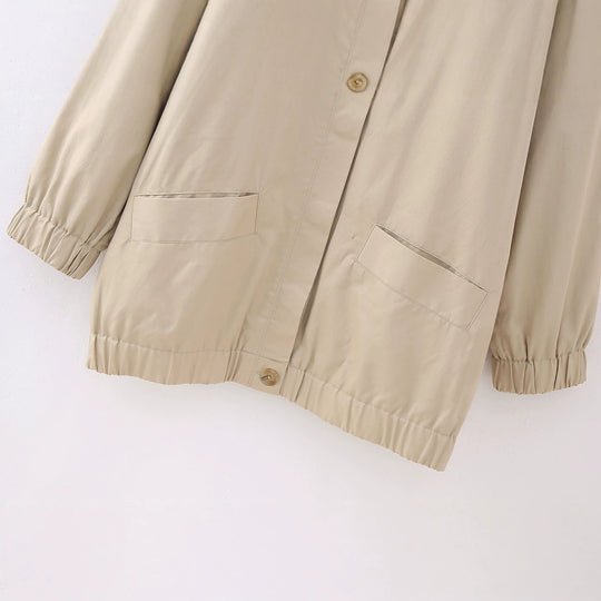 Damen Leichte Oversize-Übergangsjacke mit Hemdkragen und elastischem Saum Shop Nory