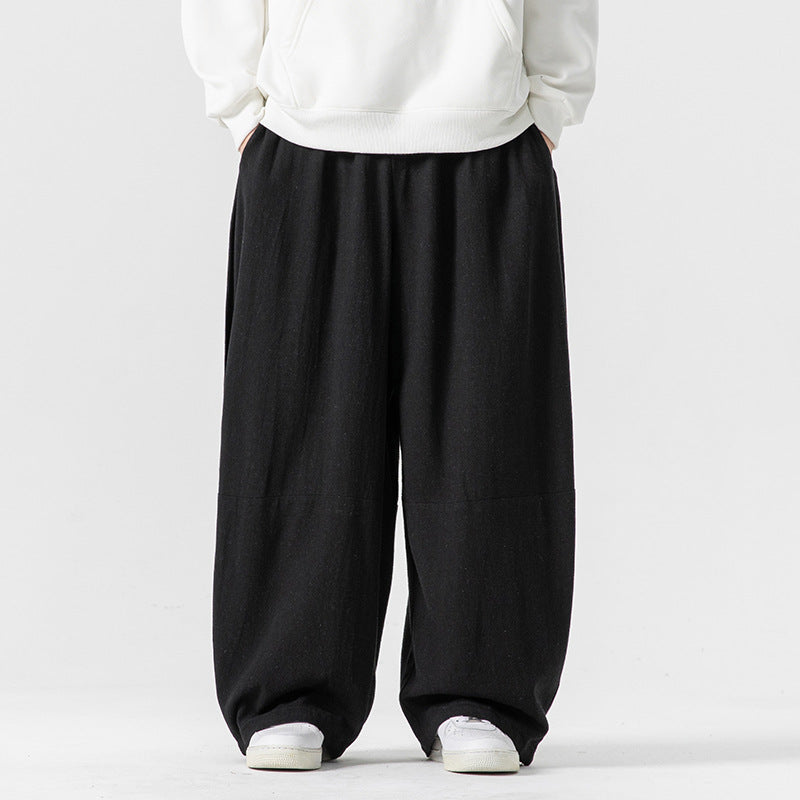 Herren Extraweit geschnittene Ballon-Loungehose mit elastischem Bund, tiefem Schritt und soften Baumwollmix Shop Nory