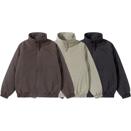 Unisex Kurz geschnittener Boxy‑Stehkragen‑Blouson mit elastischem Saum und verdeckten Einschubtaschen Shop Nory