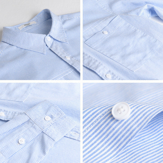 Herren Feines Nadelstreifen-Layering-Overshirt aus leichtem Baumwollmix mit aufgesetzter Brusttasche Shop Nory
