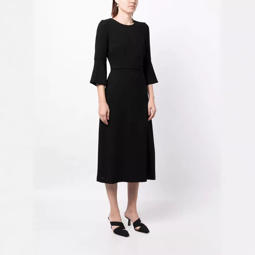 Damen Midikleid mit taillierter Silhouette und Trompetenärmeln Shop Nory