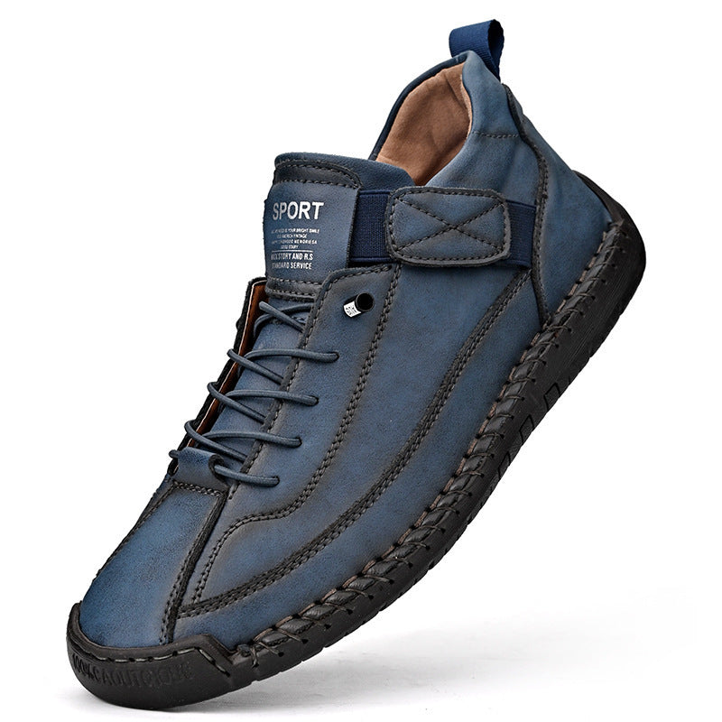 Herren Ledernachahmender Freizeit‑Sneaker mit Klettriemen, Mokassinnaht & profilierter Gummisohle Shop Nory