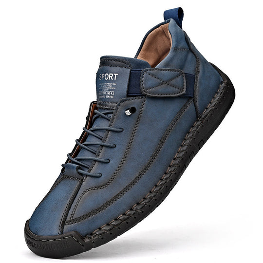 Herren Ledernachahmender Freizeit‑Sneaker mit Klettriemen, Mokassinnaht & profilierter Gummisohle Shop Nory