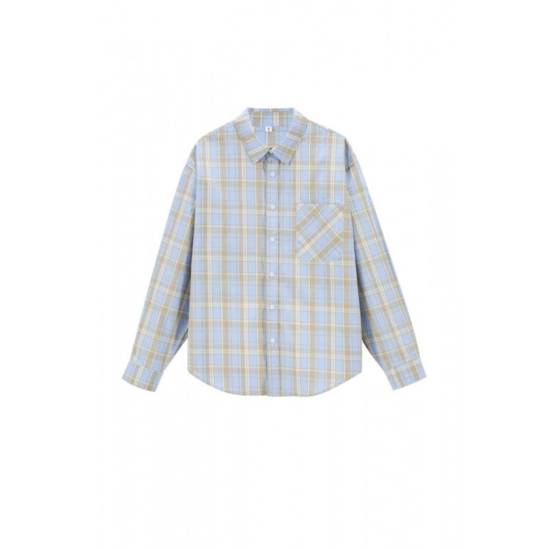 Unisex Boxy-kariertes Overshirt mit Hemdkragen und aufgesetzter Brusttasche Shop Nory