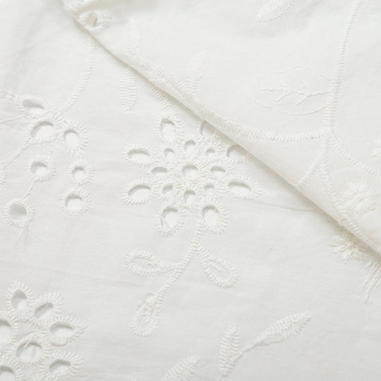 Damen Midirock mit Broderie Anglaise, ausgestellter A-Linie und geschwungenem Saum Shop Nory