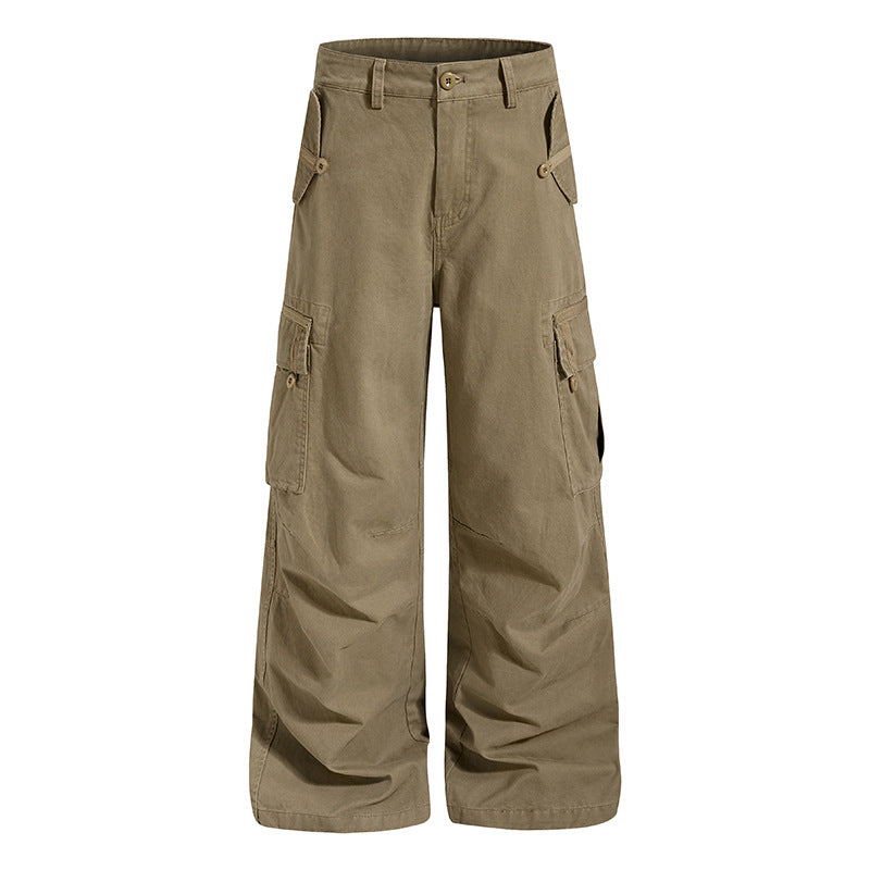 Damen Weite Cargo-Culottehose mit hoher Taille und Multi-Taschen Shop Nory