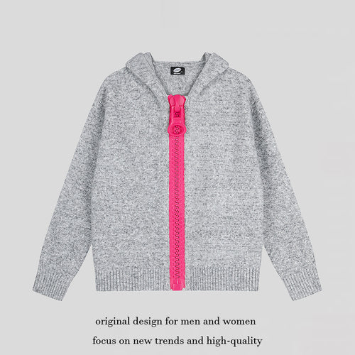 Damen Kapuzen-Strickjacke mit übergroßem Reißverschluss und softem Mohair-Mix Shop Nory