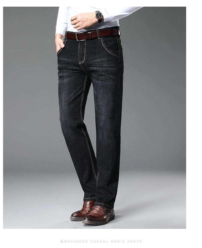 Herren klassische Jeans im lässigen Business-Stil mit besonders bequemer Passform