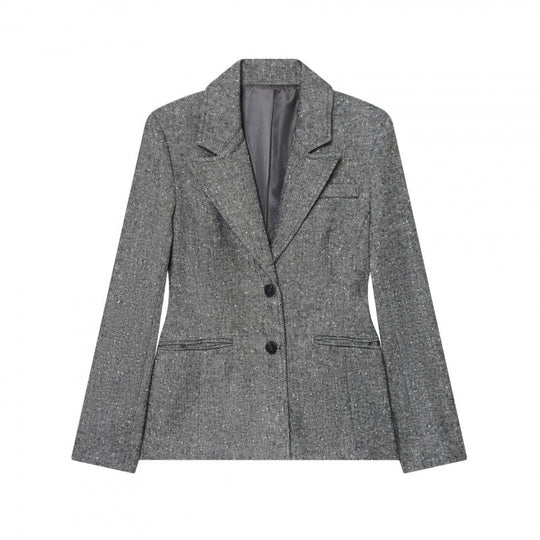 Damen Taillierter Wollmix-Blazer mit Reverskragen und Pattentaschen Shop Nory