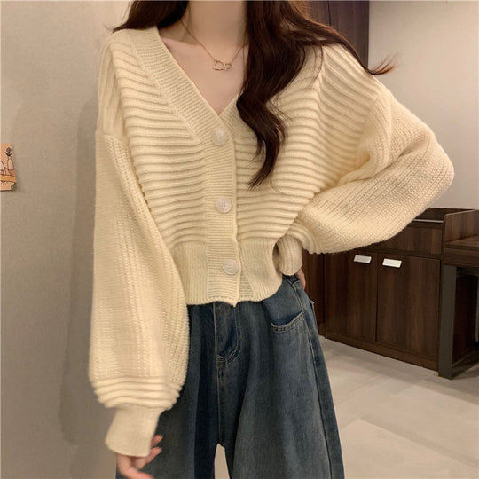 Damen Modischer Strickcardigan mit V-Ausschnitt Shop Nory