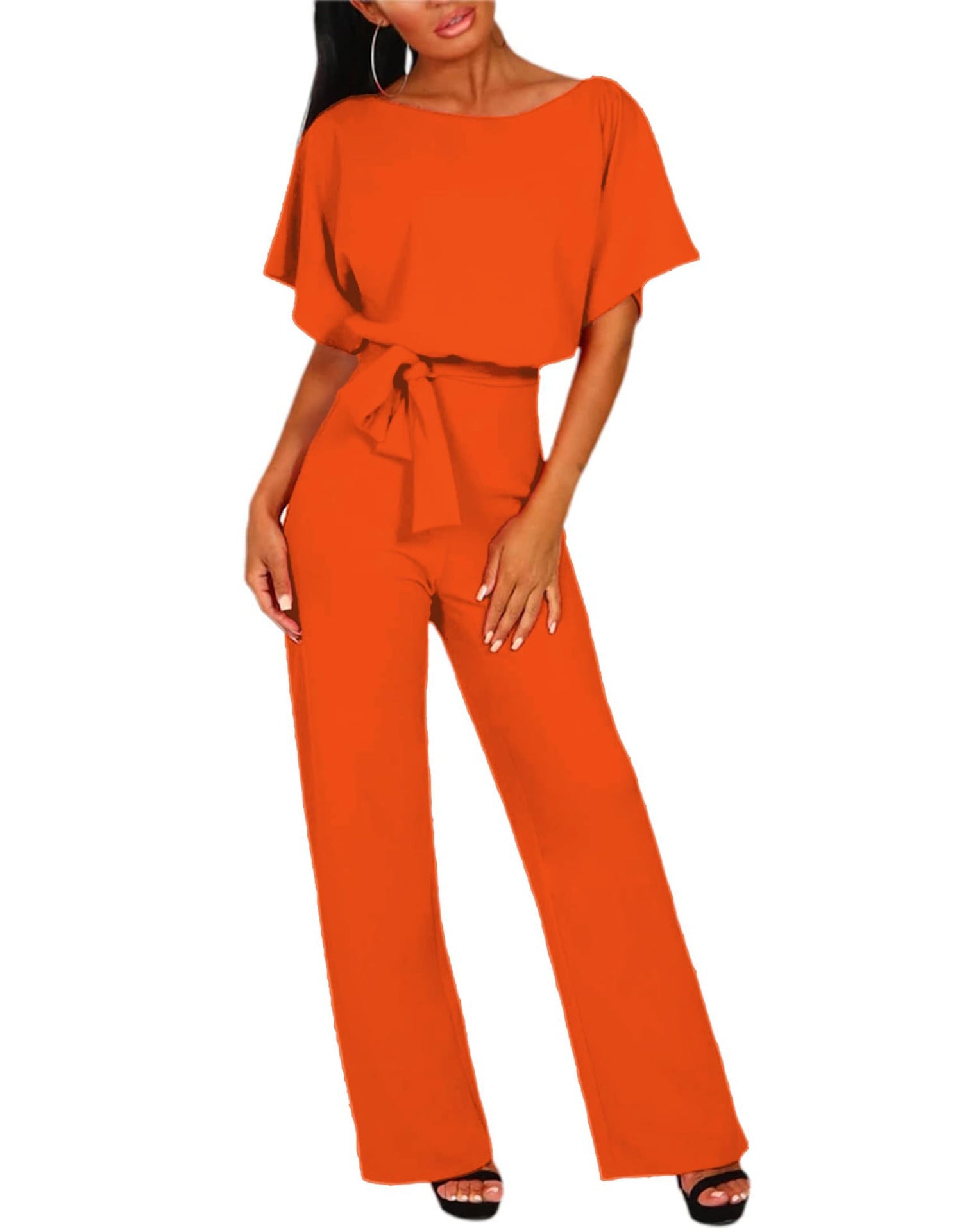 Damen elegantes Set bestehend aus fließender Bluse und weit geschnittenen Hosen