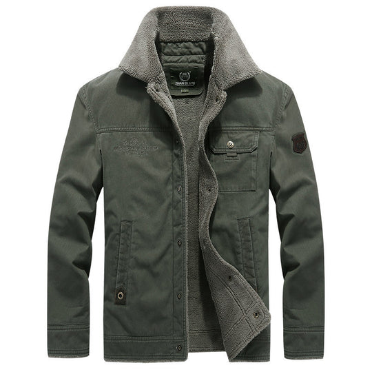 Herren Robust-Canvas-Fieldjacke mit Teddyfutter, Stehkragen und Utility-Taschen Shop Nory