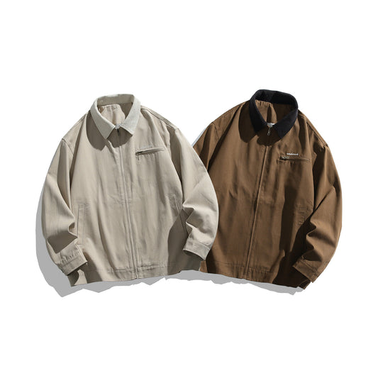 Herren leichte Bomberjacke mit Cordkragen und Reißverschluss Shop Nory