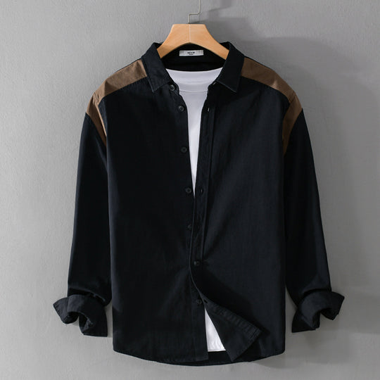 Herren Overshirt mit Kontrastpasse und lockerem Schnitt aus Baumwollmix Shop Nory