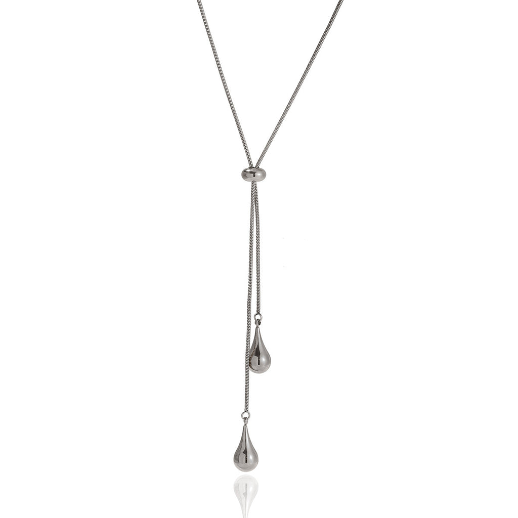 Damen Halskette mit elegantem Tropfen-Anhänger und hypoallergenem Edelstahl Shop Nory